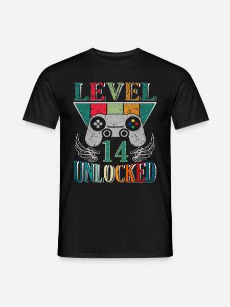 Level 14 Freigeschaltet - Männer T-Shirt - Schwarz