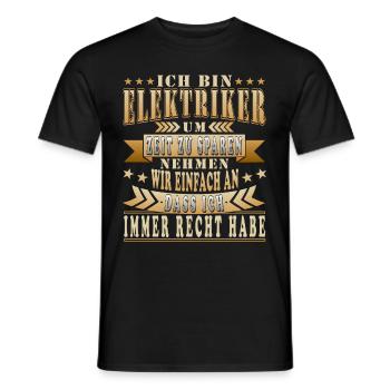 Elektriker lustiger Spruch Handwerker Kollege - Männer T-Shirt - Schwarz - Vorne - AI Model Male 178 light (178cm)