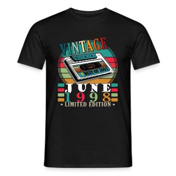 1998 Juin Édition Limitée 25e Tenue Anniversaire - T-shirt homme - noir - Devant - AI Model Male 178 light (178cm)