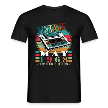 May 1968 May Birthday May 1968 - Men's T-Shirt - black - Front - AI Model Male 178 light (178cm)