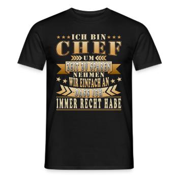 Chef Spruch Geschenkidee - Männer T-Shirt - Schwarz - Vorne - AI Model Male 178 light (178cm)