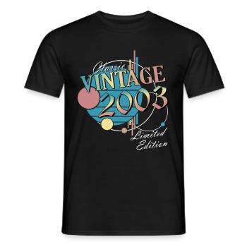 Vintage Gift 2003 Anniversary Edition Limitée - T-shirt homme - noir - Devant - AI Model Male 178 light (178cm)