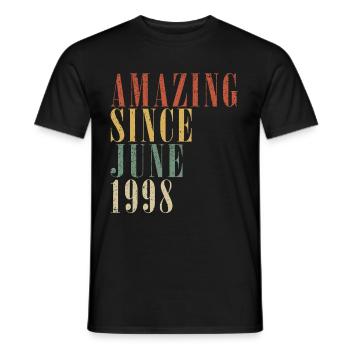 June 1998 | Vintage Gift 1998 - Men's T-Shirt - black - Front - AI Model Male 178 light (178cm)