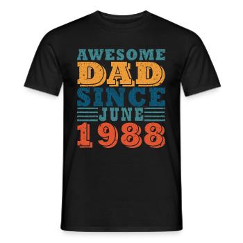 Geschenk Juni 1988 Geburtstag Juni 1988. Juni 1988 - Männer T-Shirt - Schwarz - Vorne - AI Model Male 178 light (178cm)