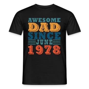 1978 | June 1978 Birthday Perfectly aged - Men's T-Shirt - black - Front - AI Model Male 178 light (178cm)