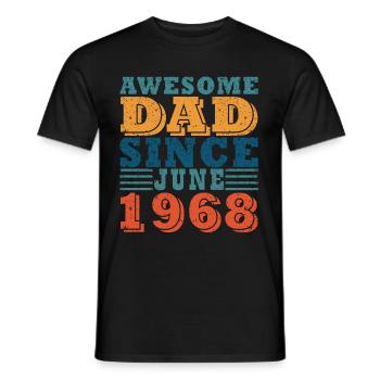 1968 · June 1968 Birthday Perfectly aged - Men's T-Shirt - black - Front - AI Model Male 178 light (178cm)