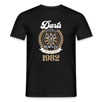 41e anniversaire Fléchettes 1982 Joueur de fléchettes vintage - T-shirt homme - noir - Devant - AI Model Male 178 light (178cm)