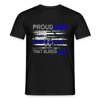 Proud Dad Polizist Polizei USA Geschenk - Männer T-Shirt - Schwarz - Vorne - AI Model Male 178 light (178cm)