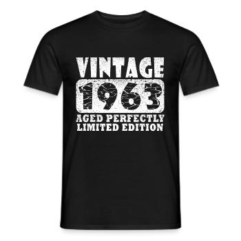 Vintage 1963 - Men's T-Shirt - black - Front - AI Model Male 178 light (178cm)