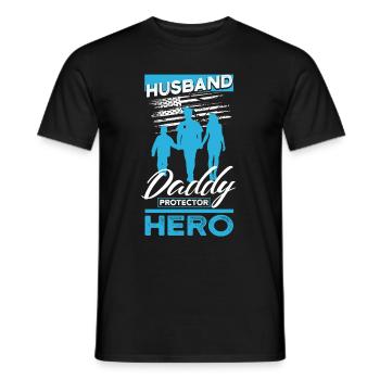Policeman Daddy Husband Hero - Men's T-Shirt - black - Front - AI Model Male 178 light (178cm)