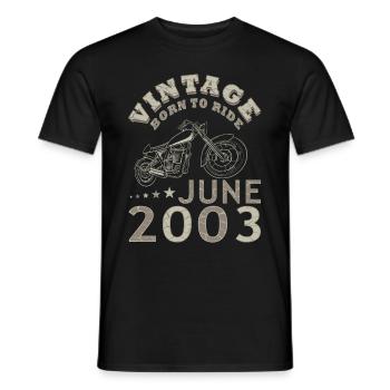 Biker Motorrad Juni 2003 20 Jahre Spruch - Men's T-Shirt - black - Front - AI Model Male 178 light (178cm)