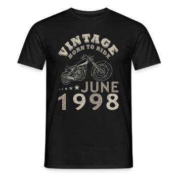 Biker Motorrad Juni 1998 25 Jahre Spruch - Men's T-Shirt - black - Front - AI Model Male 178 light (178cm)