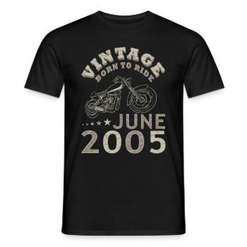 Motard moto juin 2005 18 ans disant - T-shirt homme - noir - Devant - AI Model Male 178 light (178cm)