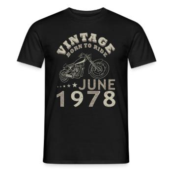 Biker Motorrad Juni 1978 45 Jahre Spruch - Men's T-Shirt - black - Front - AI Model Male 178 light (178cm)