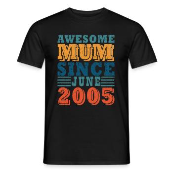 Maman Juin 2005 millésime - T-shirt homme - noir - Devant - AI Model Male 178 light (178cm)