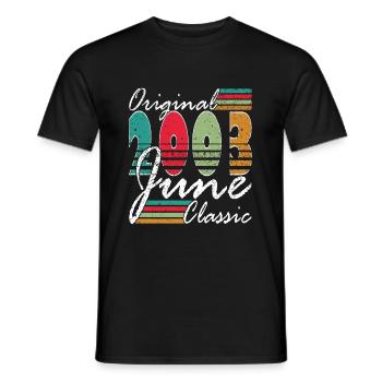 20ème anniversaire Juin Millésime 2003 Millésime - T-shirt homme - noir - Devant - AI Model Male 178 light (178cm)