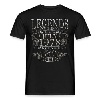 July 1978 July Birthday Present July 1978 - Men's T-Shirt - black - Front - AI Model Male 178 light (178cm)