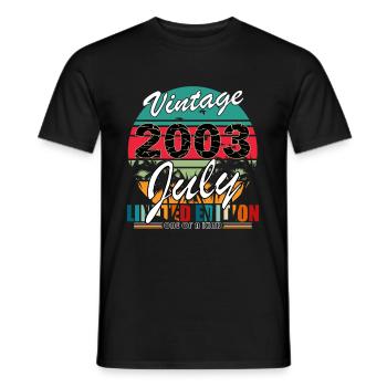 Juli 2003 Juli Geburtstagsgeschenk Juli 2003 - Männer T-Shirt - Schwarz - Vorne - AI Model Male 178 light (178cm)