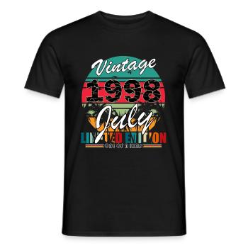 July 1998 July Birthday Present July 1998 - Men's T-Shirt - black - Front - AI Model Male 178 light (178cm)