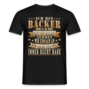 Lustige Bäcker Sprüche Geschenkidee - Männer T-Shirt - Schwarz - Vorne - AI Model Male 178 light (178cm)