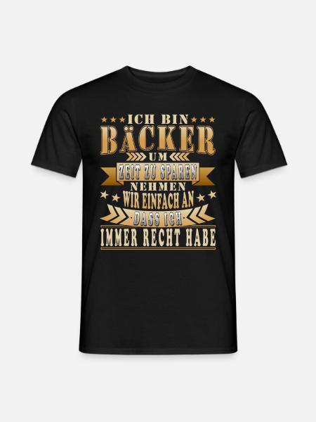 Lustige Bäcker Sprüche Geschenkidee - Männer T-Shirt - Schwarz