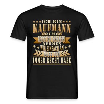 Kaufmann Original Einzelhandel Großhandel - Männer T-Shirt - Schwarz - Vorne - AI Model Male 178 light (178cm)