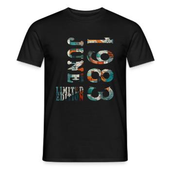 Date de naissance : Juin 1983 - Edition Limitée Rétro - T-shirt homme - noir - Devant - AI Model Male 178 light (178cm)