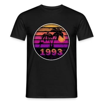Né en 1993 - T-shirt homme - noir - Devant - AI Model Male 178 light (178cm)