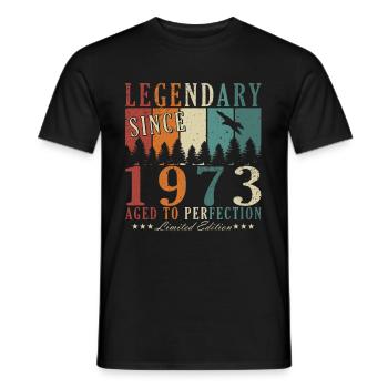 50th Birthday Man Born 1973 Legend - Men's T-Shirt - black - Front - AI Model Male 178 light (178cm)