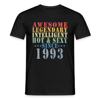 30th Birthday Man June Vintage 1993 Awesome - T-shirt homme - noir - Devant - AI Model Male 178 light (178cm)