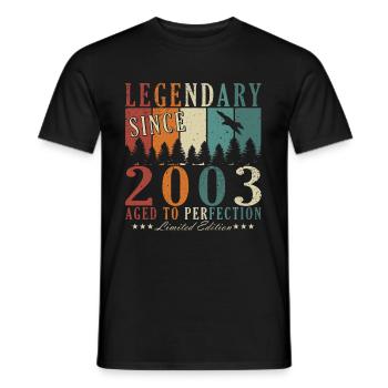 20th Birthday Man Vintage 2003 Legend - T-shirt homme - noir - Devant - AI Model Male 178 light (178cm)