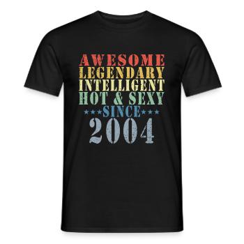19th Birthday Man June Vintage 2004 Awesome - Men's T-Shirt - black - Front - AI Model Male 178 light (178cm)