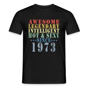 50th Birthday Man June Vintage 1973 Awesome - Men's T-Shirt - black - Front - AI Model Male 178 light (178cm)