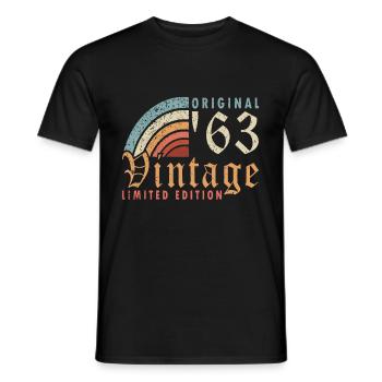 Original vintage, which was founded in 1963 - Men's T-Shirt - black - Front - AI Model Male 178 light (178cm)