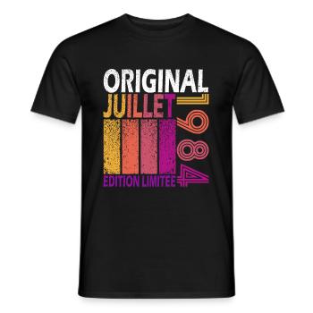Juli 1984. Geburtstagsgeschenk Juli 1984. - Männer T-Shirt - Schwarz - Vorne - AI Model Male 178 light (178cm)