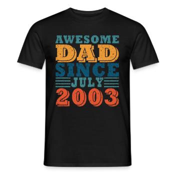 Vater Juli 2003 Jahrgang Geburtstag Dad Spruch 20 - Männer T-Shirt - Schwarz - Vorne - AI Model Male 178 light (178cm)