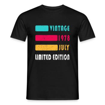 Juli 1978 Juli Geburtstagsgeschenk Juli 1978 - Männer T-Shirt - Schwarz - Vorne - AI Model Male 178 light (178cm)