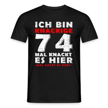 74 Jahre Geschenk 74. Geburtstag Lustig Geschenk - Männer T-Shirt - Schwarz - Vorne - AI Model Male 178 light (178cm)