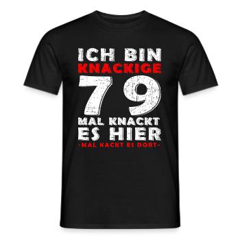 79 Jahre Geburtstagsgeschenk 79 Jahre - Männer T-Shirt - Schwarz - Vorne - AI Model Male 178 light (178cm)