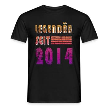 Original 2014 Jahrgang Vintage Geburtstag 2014 - Männer T-Shirt - Schwarz - Vorne - AI Model Male 178 light (178cm)