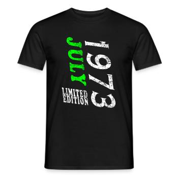 Anniversaire juillet 1973. Don juillet 1973. - T-shirt homme - noir - Devant - AI Model Male 178 light (178cm)
