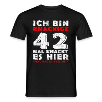 42. Geburtstag Mann Jahrgang 42 Jahre alt Spruch - Männer T-Shirt - Schwarz - Vorne - AI Model Male 178 light (178cm)