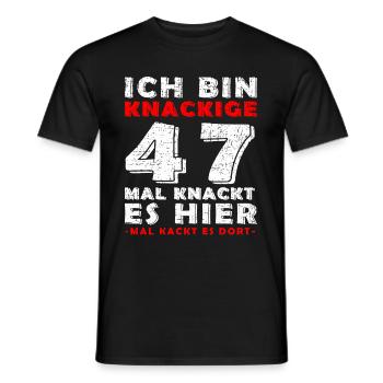 47. Geburtstag Mann Jahrgang 47 Jahre alt Spruch - Männer T-Shirt - Schwarz - Vorne - AI Model Male 178 light (178cm)
