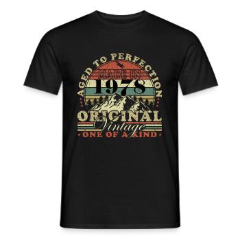 Vintage 1978 Year of birth 1978 Birthday Men - Men's T-Shirt - black - Front - AI Model Male 178 light (178cm)