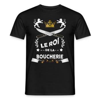 Roi De la Boucherie Métier Boucher Humour - T-shirt homme - noir - Devant - AI Model Male 178 light (178cm)