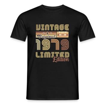 Original 1979 Vintage Vintage Retro Geburtstag - Männer T-Shirt - Schwarz - Vorne - AI Model Male 178 light (178cm)