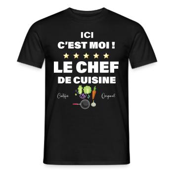 Tablier Ici C'est Moi Le chef Cadeau Homme - T-shirt homme - noir - Devant - AI Model Male 178 light (178cm)