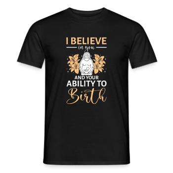 Doula infirmière sage-femme - T-shirt homme - noir - Devant - AI Model Male 178 light (178cm)