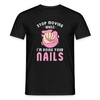 Nail Tech Manucure Technicienne des ongles - T-shirt homme - noir - Devant - AI Model Male 178 light (178cm)