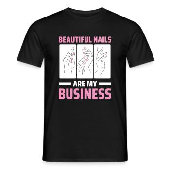 Nail Tech Manicure Nail Technician - Men's T-Shirt - black - Front - AI Model Male 178 light (178cm)